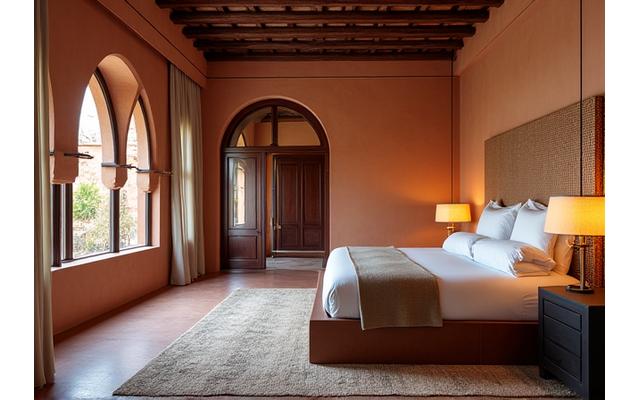 Interior of a converted monastery hotel room