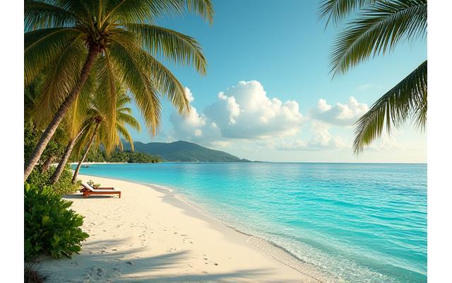 Tropical beach with luxury resort